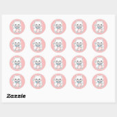 Pink Maneki Neko Ronde Sticker (Vel)