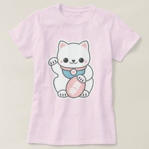 Pink Maneki Neko T-shirt