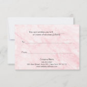 Pink Marble Beauty Salon cadeaubon (Achterkant)