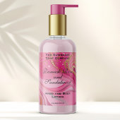 Pink Marble & Gold Glitter Cosmetics Bottle Label