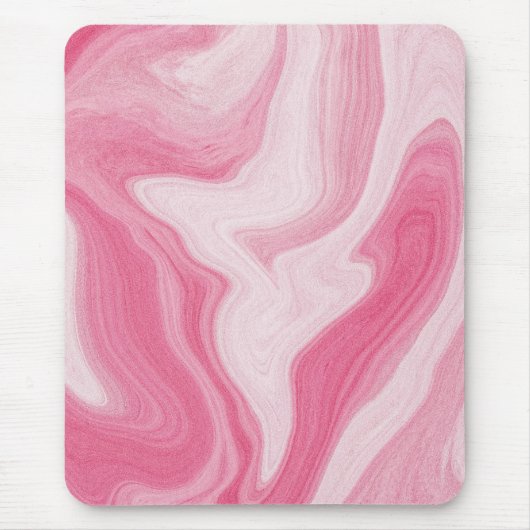 Pink Marble Swirl Pattern – Aesthetic Abstract Muismat (Voorkant)
