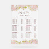 Pink Marbling Design prijslijst Acryl Bord (Voorkant)