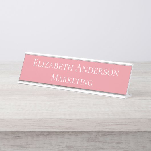 Pink Marketing Manager Bureau Naambordje (Voorkant)