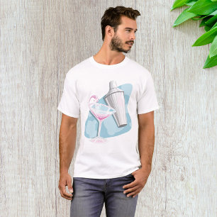 Pink Martini Cocktail en Zilveren Shaker T-shirt