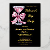 Pink Martini Coquette Bow Valantine's Day Party Folie Uitnodiging (Voorkant)