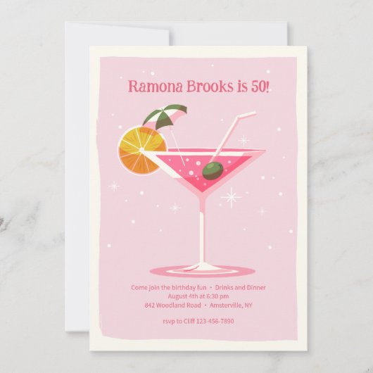 Pink Martini Uitnodiging (Voorkant)
