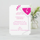 Pink Martini Verre Bachelorette Invitations (Debout devant)