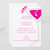 Pink Martini Verre Bachelorette Invitations (Devant / Derrière)