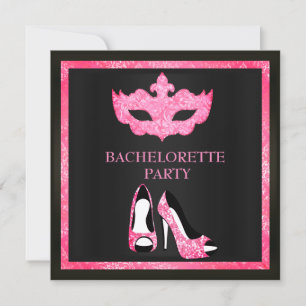 PINK MASK ELEGANT BACHELORETTE MASQUERADE PARTIJ KAART