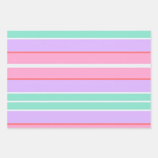 Pink Mauve and Blue Stripes and Polka Dots Inpakpapier Vel (Voorkant)