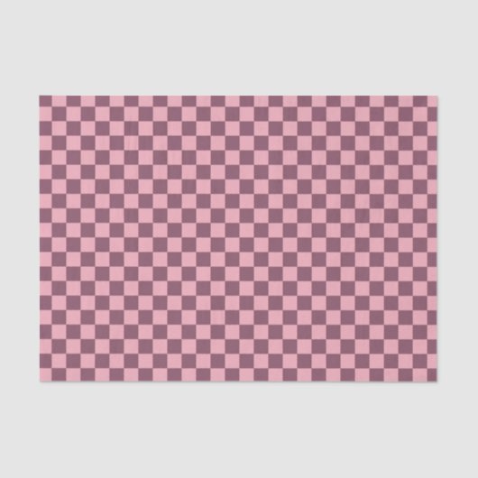 Pink Mauve Checkerboard Checkered Girly Retro Y2K Tissuepapier (Voorkant)