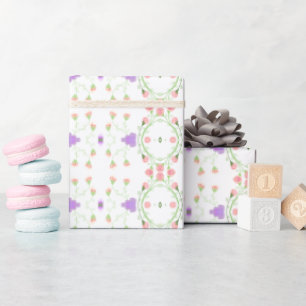 Pink Mauve en koraal Cadeaupapier