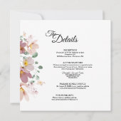 Pink Mauve  Floral Square All One Weddenschap Kaart (Achterkant)