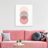 Pink & Mauve Minimalist Circle Wall Art Canvas Afdruk (Insitu (Woonkamer))