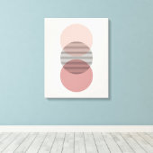 Pink & Mauve Minimalist Circle Wall Art Canvas Afdruk (Insitu (Houten vloer))