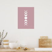 Pink / Mauve Minimaliste Lune Phase Impression mur (Cuisine)
