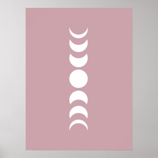 Pink / Mauve Minimaliste Lune Phase Impression mur (Devant)