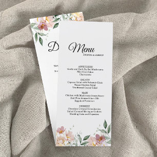 Pink Mauve Vintage Floral Diner et Boire Menu