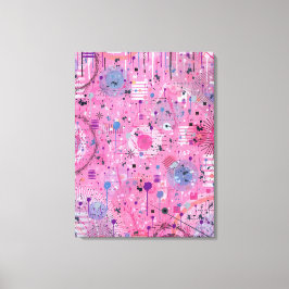 Pink Maximalist Abstract Art  Canvas Afdruk