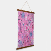 Pink Maximalist Abstract Art Hangend Wandkleed (Gebogen)
