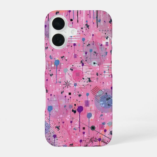 Pink Maximalist Abstract Art iPhone 16 Hoesje (Achterkant)