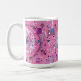 Pink Maximalist Abstract Art  Koffiemok