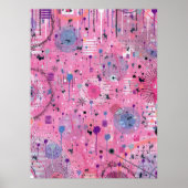 Pink Maximalist Abstract Art  Poster (Voorkant)