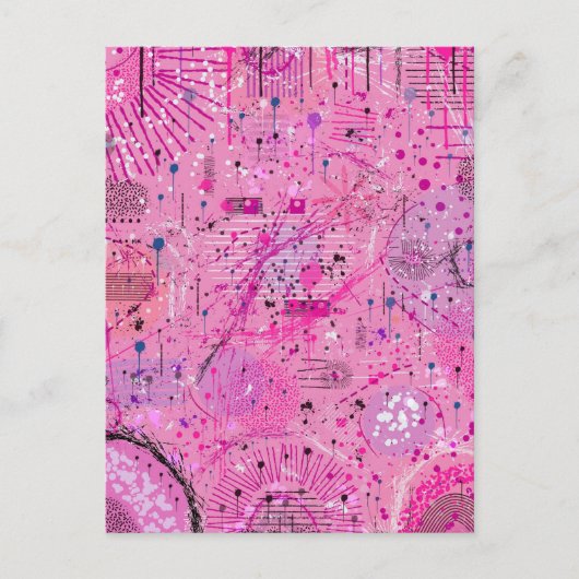 Pink Maximalist Abstract: Raspberry Sundae Briefkaart (Voorkant)