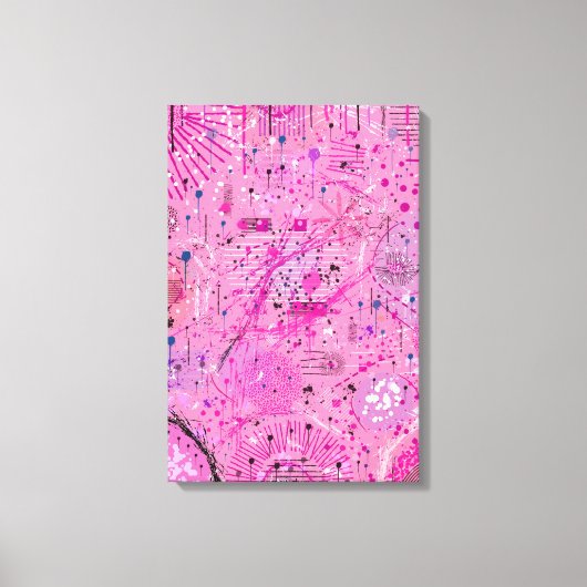 Pink Maximalist Abstract: Raspberry Sundae Canvas Afdruk (Voorkant)