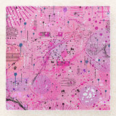 Pink Maximalist Abstract: Raspberry Sundae Glazen Onderzetter (Voorkant)