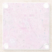 Pink Maximalist Abstract: Raspberry Sundae Glazen Onderzetter (Achterkant)
