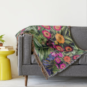 Pink Meadow Floral Deken