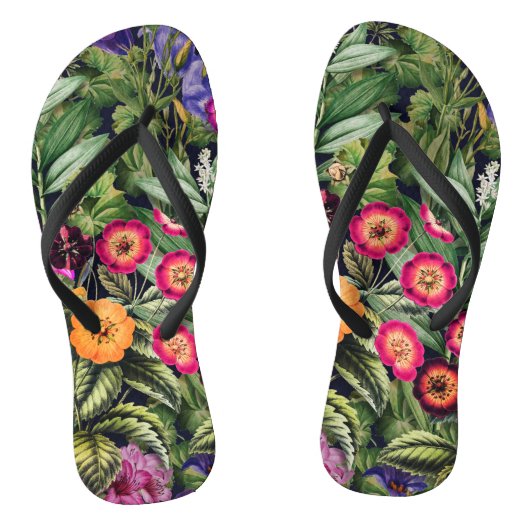 Pink Meadow Floral Teenslippers (Voetbed)
