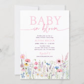 Pink Meadow Wildflowers Baby in Bloom Baby shower (Voorkant)