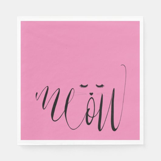 Pink Meow Cat Servet (Voorkant)