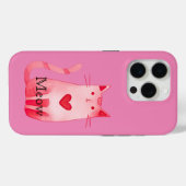 Pink Meow Heart Cat Case-Mate iPhone Case (Achterkant (horizontaal))