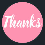 Pink merci simple autocollant d'affaires<br><div class="desc">Rose clair,  simple,  moderne,  minimaliste,  merci autocollant / sceau d'entreprise. Merci pour votre autocollant de commande,  mais peut être utilisé pour d'autres choses aussi.</div>