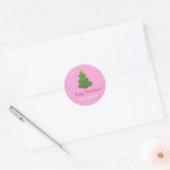 Pink Merry Christmas business Sticker (Envelop)