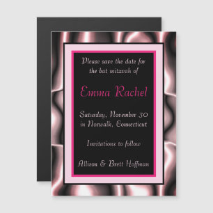Pink Metal Magnetic Save the Date Kaart