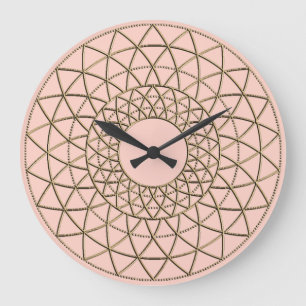 Pink Metallic Circle Pattern Acrylic Wall Clock Grote Klok