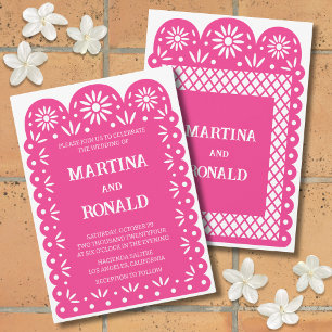 Pink mexicaine papado faire-part de mariage