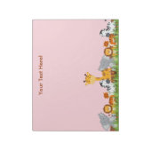 Pink mignon Jungle Baby Animals Bloc-notes (Tourné)