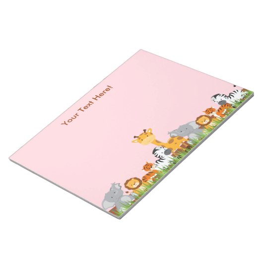 Pink mignon Jungle Baby Animals Bloc-notes (Incliné)