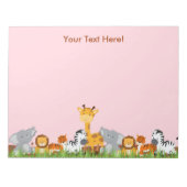 Pink mignon Jungle Baby Animals Bloc-notes (Devant)