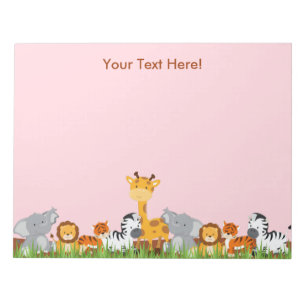 Pink mignon Jungle Baby Animals Bloc-notes