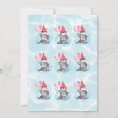 Pink mignonne Girl Sea Otter Invitation Anniversai (Dos)