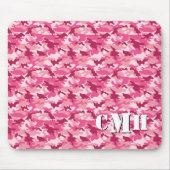 Pink Military Retro Camouflage Stencil Monogram Muismat (Voorkant)