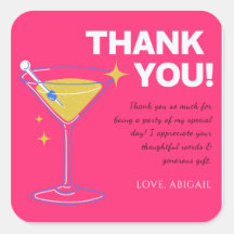 Pink Minimalist 30th Birthday Thank You Cards