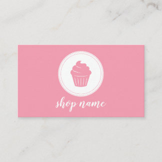 Pink Minimalist Cupcake Baker Business Card Visitekaartje