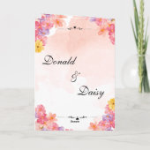 Pink Minimalist Floral Wedding Invitation Card (Dos)